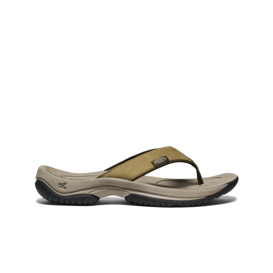 Men's Kona Leather Flip-Flop | Martini Olive/Forest Night